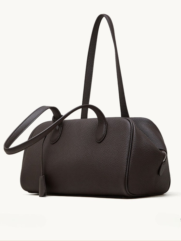 Women's Pebbled Cowhide East-West Bowling Tote Bag