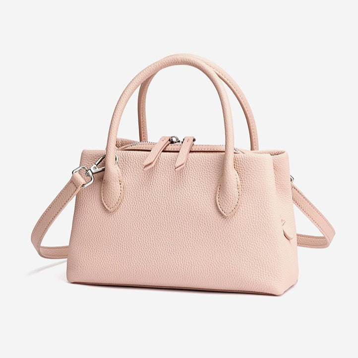Women's Pebbled Cowhide Mini Tote Bag with Detachable Strap