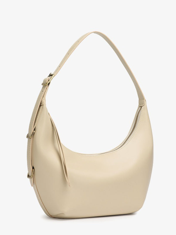 Women's Oil-Waxed Cowhide Semi-Circle Top Handle Bag