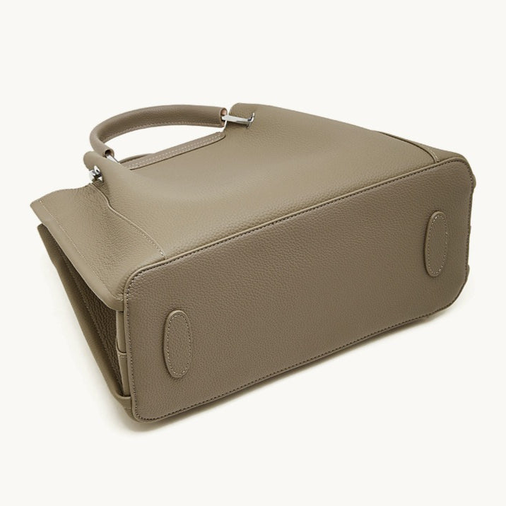 Women's Full-Grain Pebbled Cowhide Trapezoid Tote
