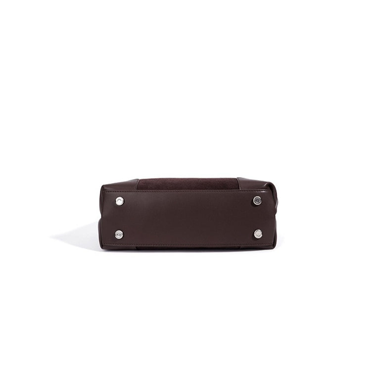 Women's Suede Leather Slouchy Clutch Bag with Detachable Pouch