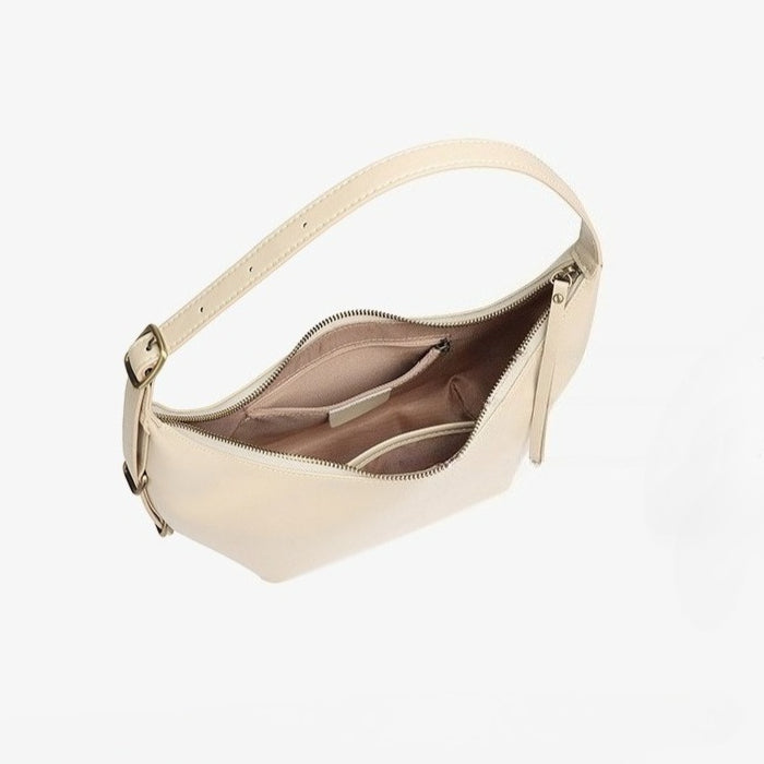 Women's Oil-Waxed Cowhide Semi-Circle Top Handle Bag