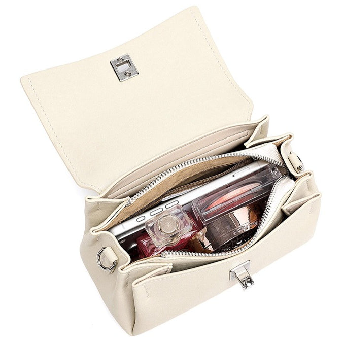 Women's Pebbled Cowhide Pillow Bag with Twist-Lock