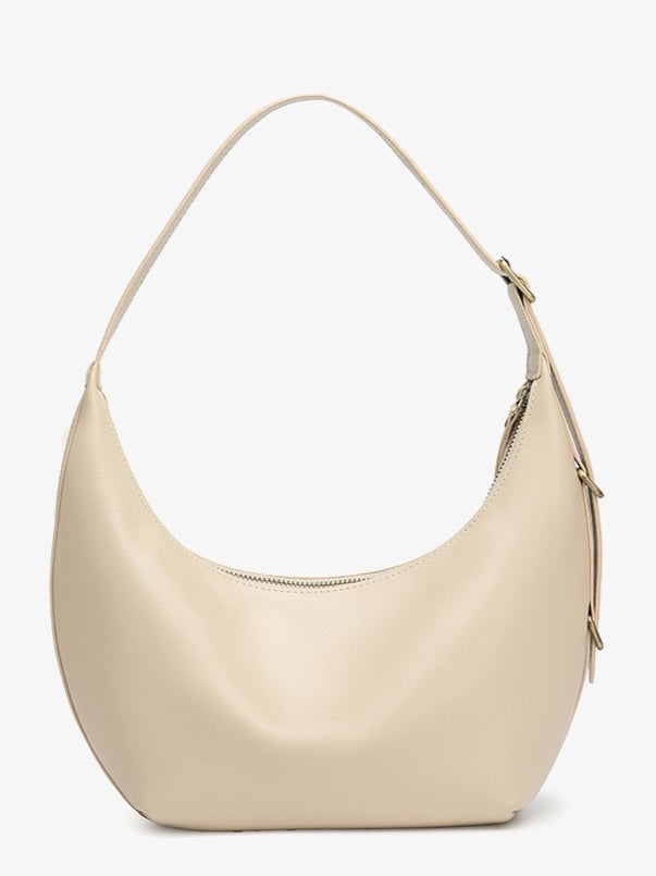 Women's Oil-Waxed Cowhide Semi-Circle Top Handle Bag