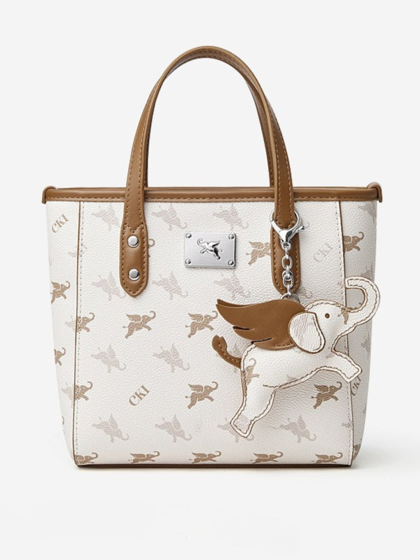 Women's Flying Elephant Monogram Mini Tote with Convertible Strap