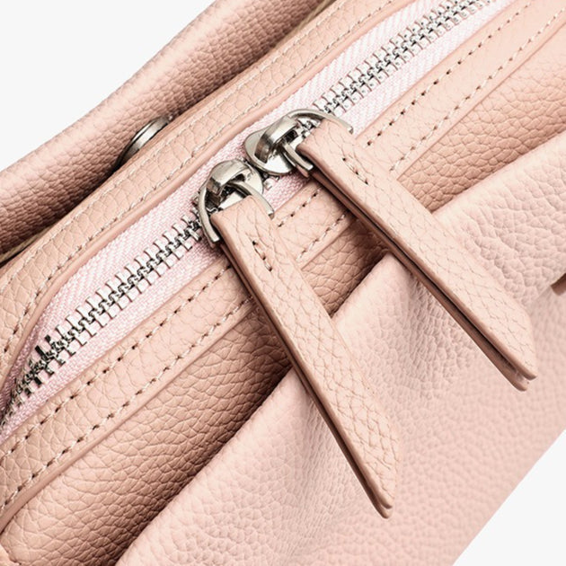 Women's Pebbled Cowhide Mini Tote Bag with Detachable Strap