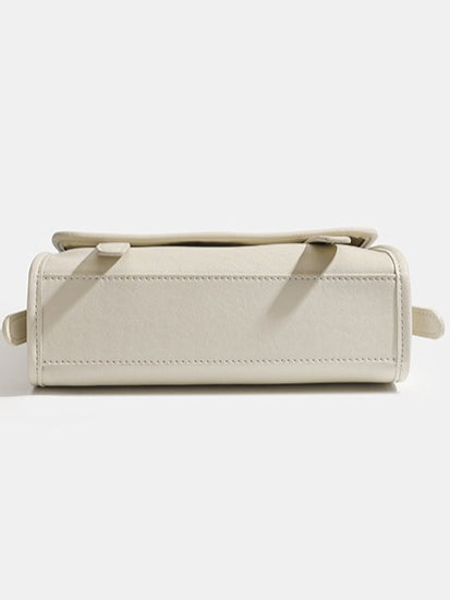 Women's Textured Cowhide Flap Messenger Bag with Dual Straps